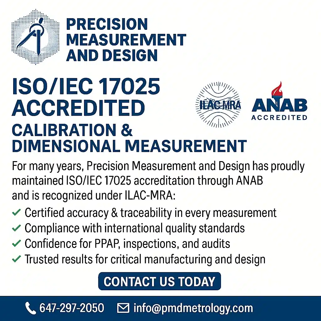 ISO 17025 calibration and dimensional measurement